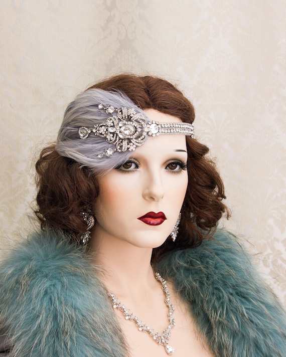 1920s Great Gatsby Headpiece With Crystal Brooch Great Gatsby - Etsy 1920s Great Gatsby Headpiece With Crystal Brooch Great Gatsby - Etsy
