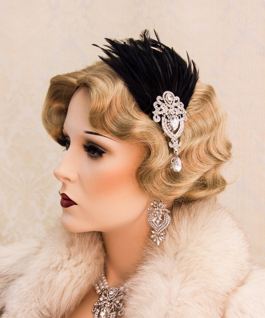 great gatsby feather headpiece
