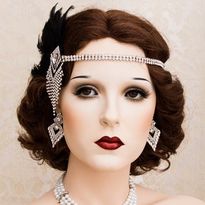 The Crystal 1920s Art Deco Flapper Marquise Headband main image 0