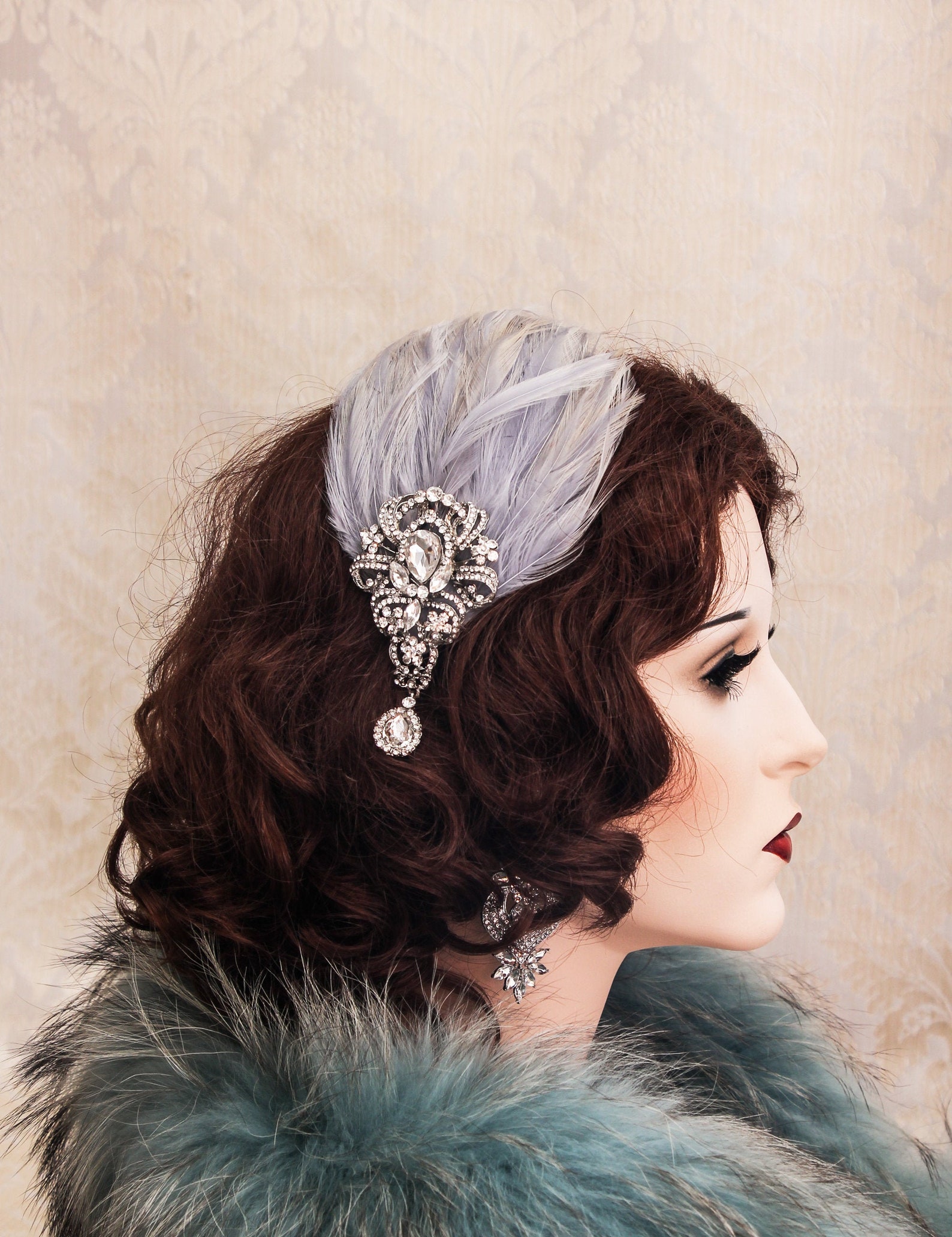 great gatsby feather headpiece