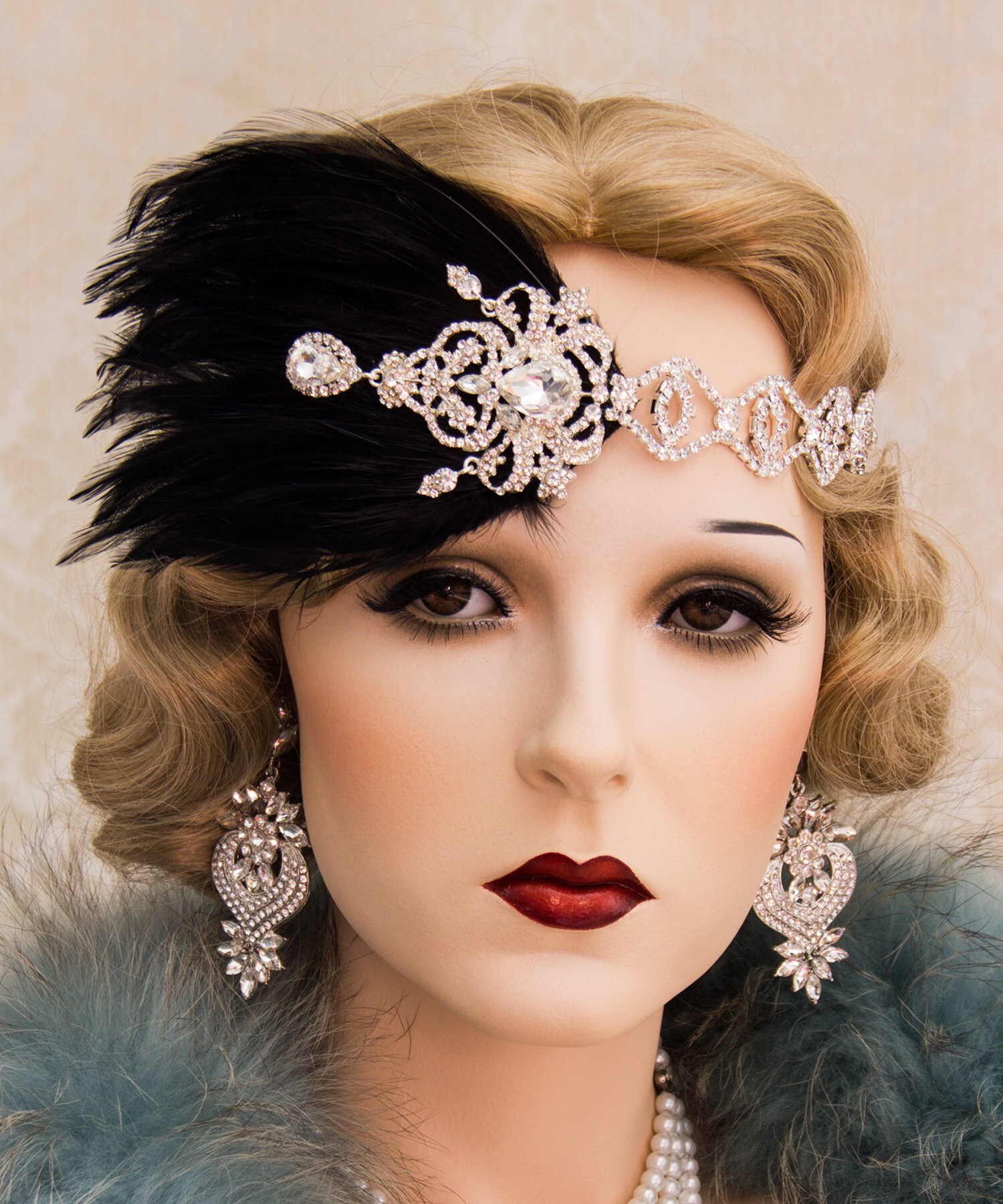 Rhinestone 1920s Roaring Flapper Headbands -