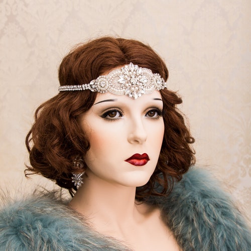 Gold Flapper Headband Great Gatsby Headband Daisy Buchanan Etsy