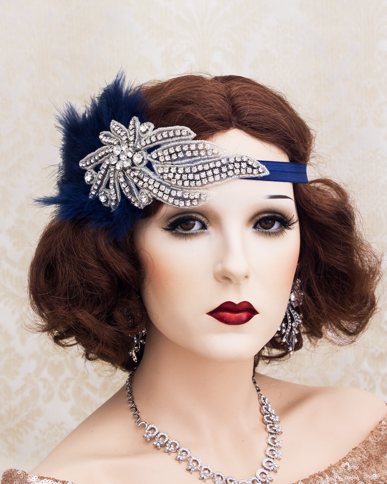 Art Deco Flapper Headband Great Gatsby Headpiece Rhinestone Etsy