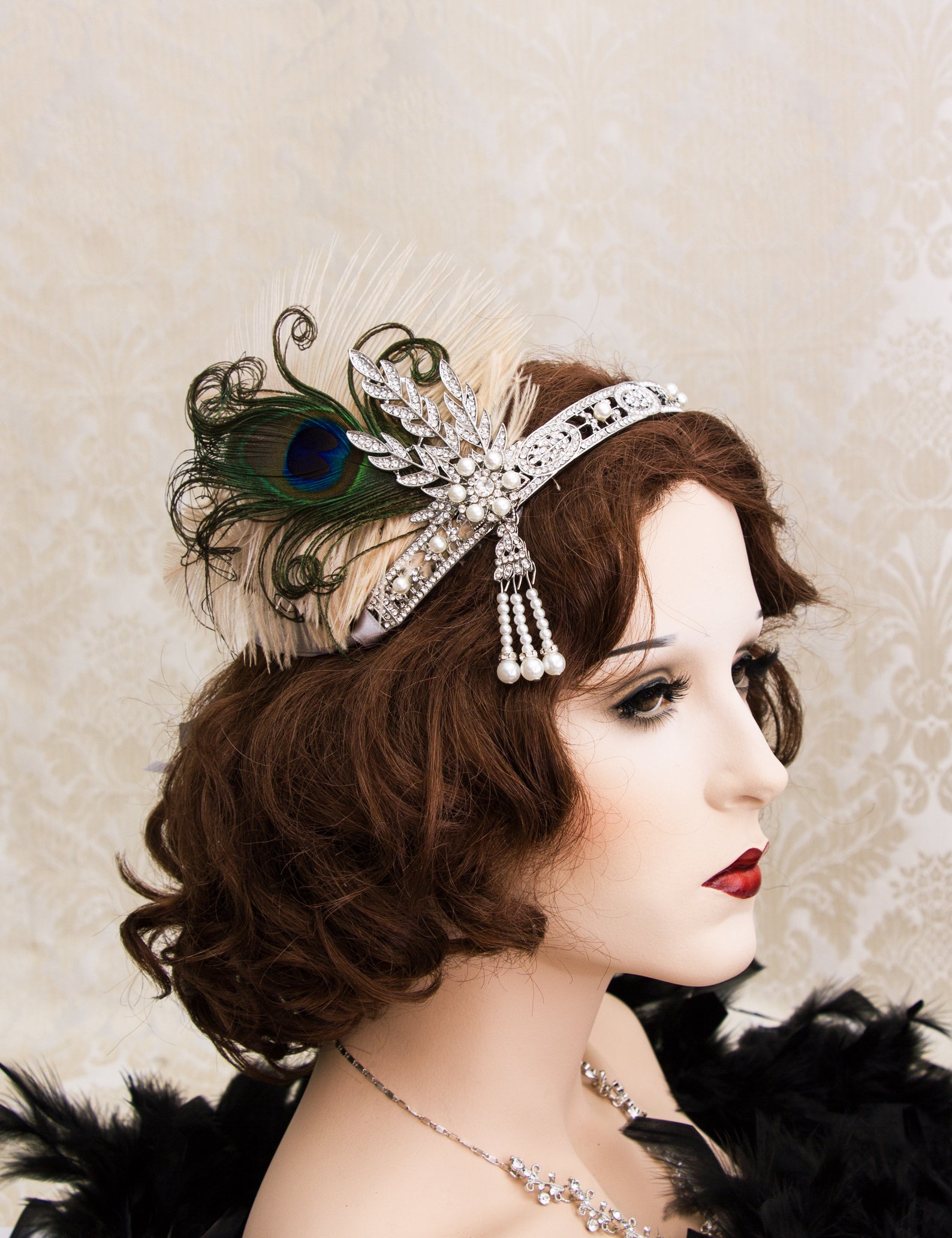 1920s bridal headpiece