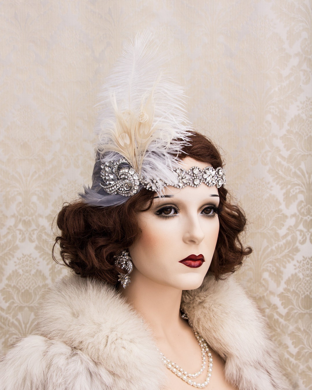 great gatsby feather headpiece
