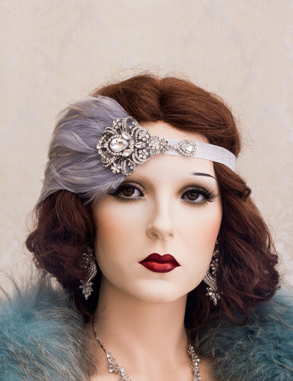 Authentic 3.1 phillip lim Silver/Black Crystal Headband. Vintage Silver and Black Flapper Headband, Great Gatsby Headpiece  main image 3