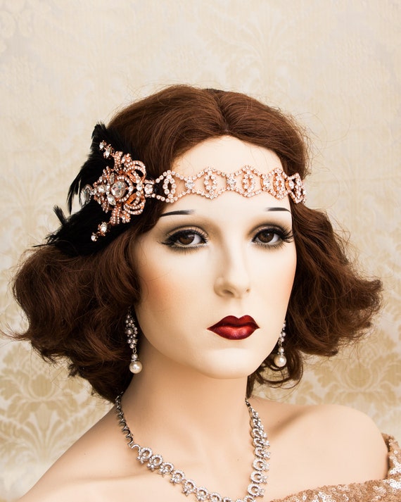 Rhinestone 1920s Roaring Flapper Headbands, Great Gatsby  display picture 1