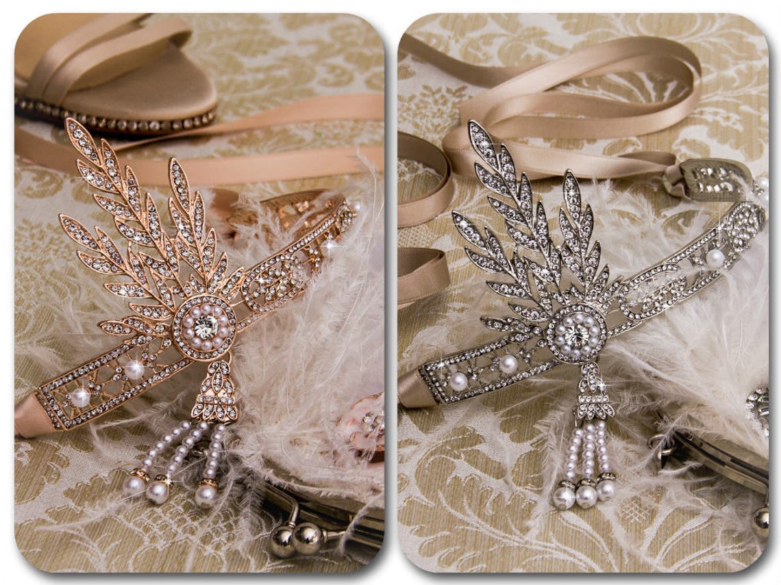 1920s bridal headpiece