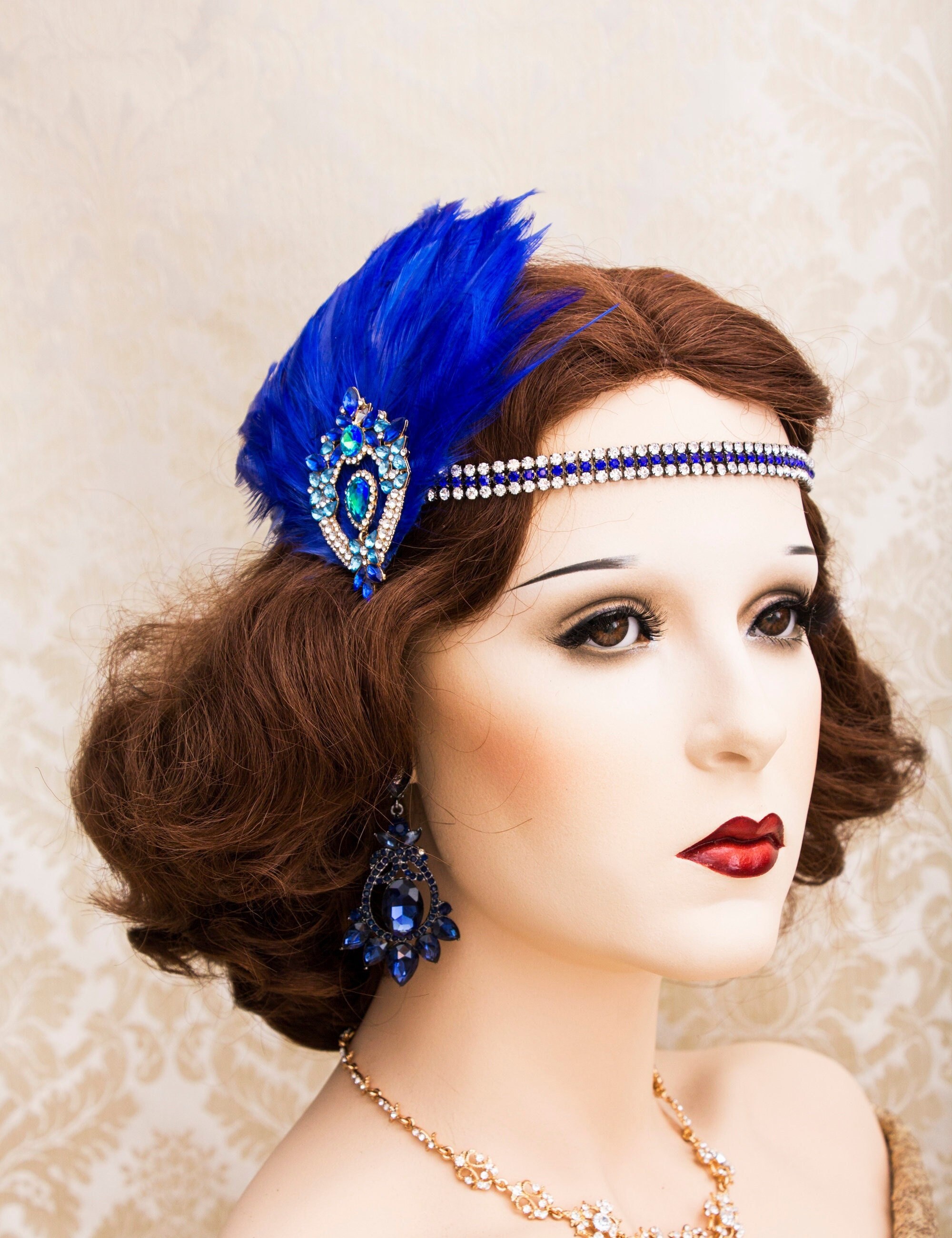 Royal Blue Headbands With Crystals - Etsy