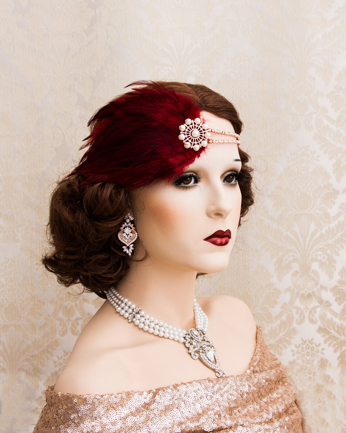 great gatsby gold headpiece