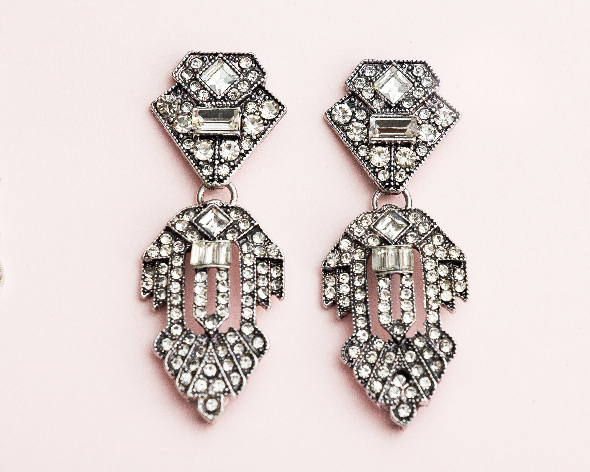 Great Gatsby Earrings Antique silver Earrings Roaring 20s | Etsy