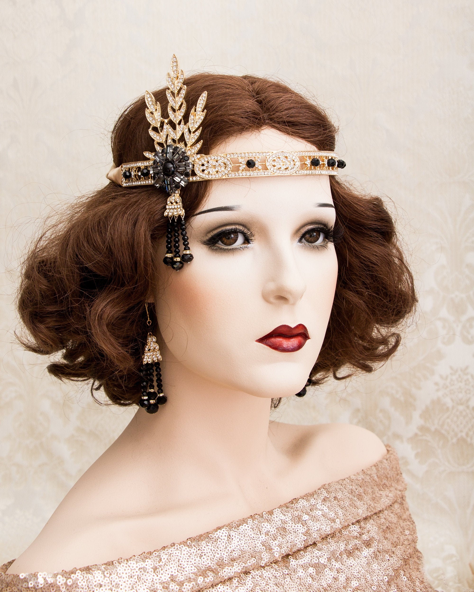 Silver Diamante Rhinestone Headband 1920s Great Gatsby Flapper Headpiece 3839 