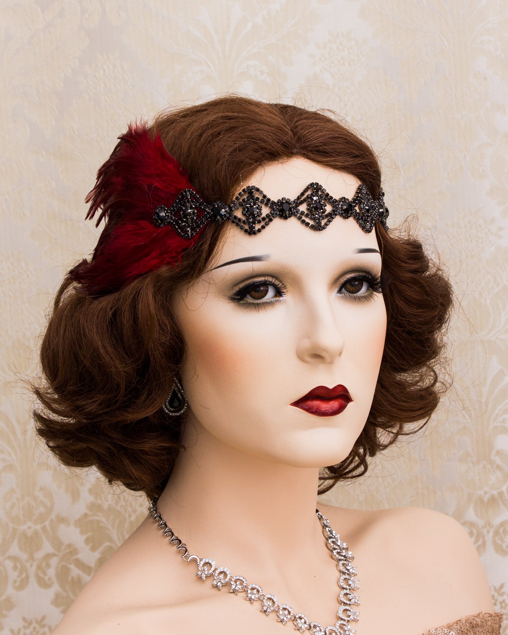 Flapper-Stirnband 1920er Jahre – Mit Federn, Strass, Elastisch, Für Great Gatsby Partys, Karneval, Cosplay