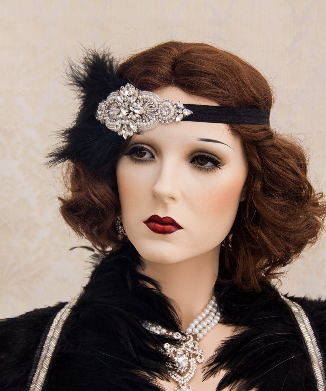1920s Roaring Flapper Headbands, Great Gatsby Headpiece Rhinestone ...