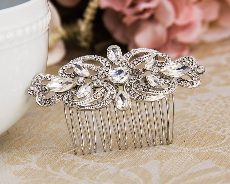 Bridal Hair Comb Silver Wedding Hair Comb Bridal Hair Piece Wedding Hair Accessories Crystal Hair Comb Bridal Headpiece