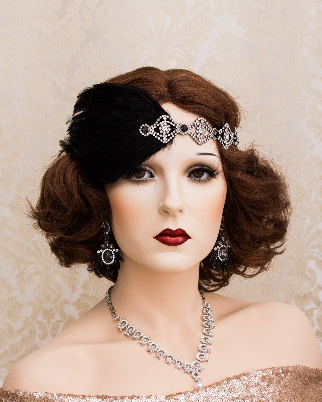 great gatsby feather headpiece