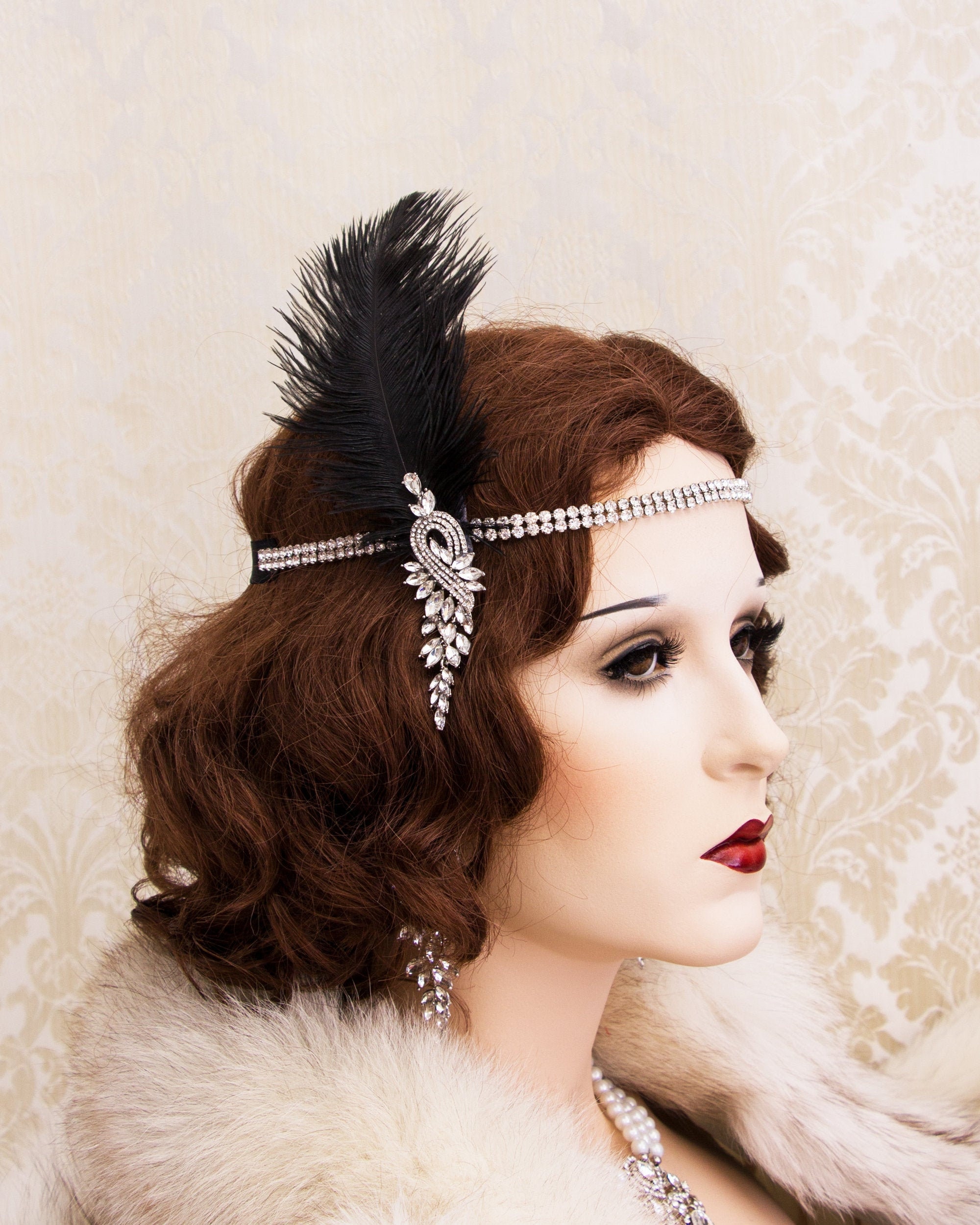 Retro Great Gatsby Hair Piece 1920s Roaring Flapper Headband - Etsy Retro Great Gatsby Hair Piece 1920s Roaring Flapper Headband - Etsy