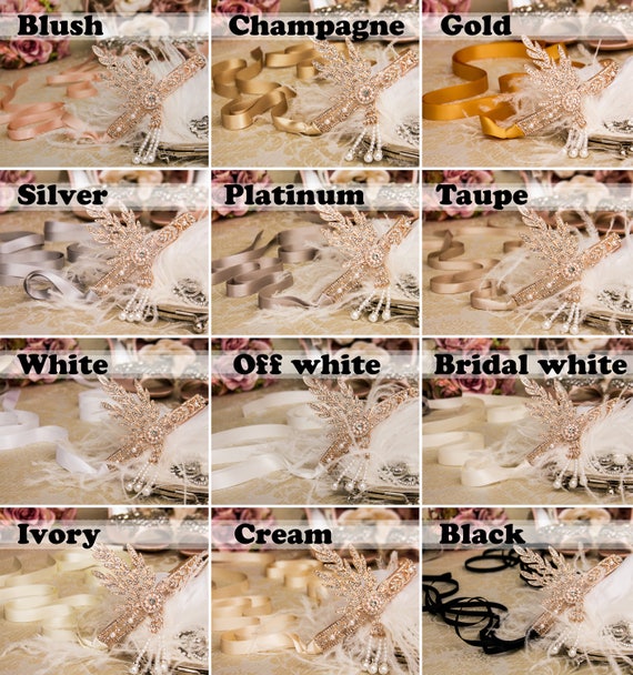 Fascia Capelli Anni '20 Con Piume E Strass - Stile Grande Gatsby Per Feste In Maschera E Matrimoni - Foto 4