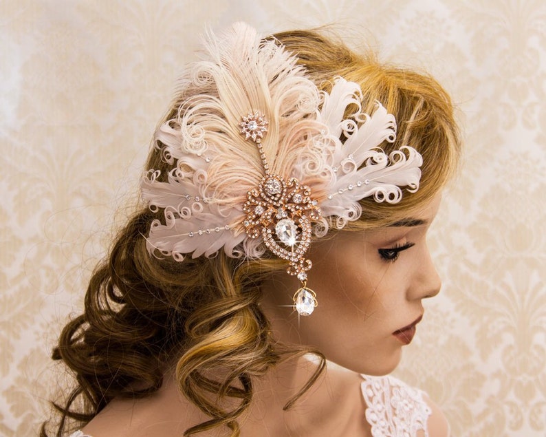 Women S Accessories Vintage Woman Feather Hair Clip 20s Great