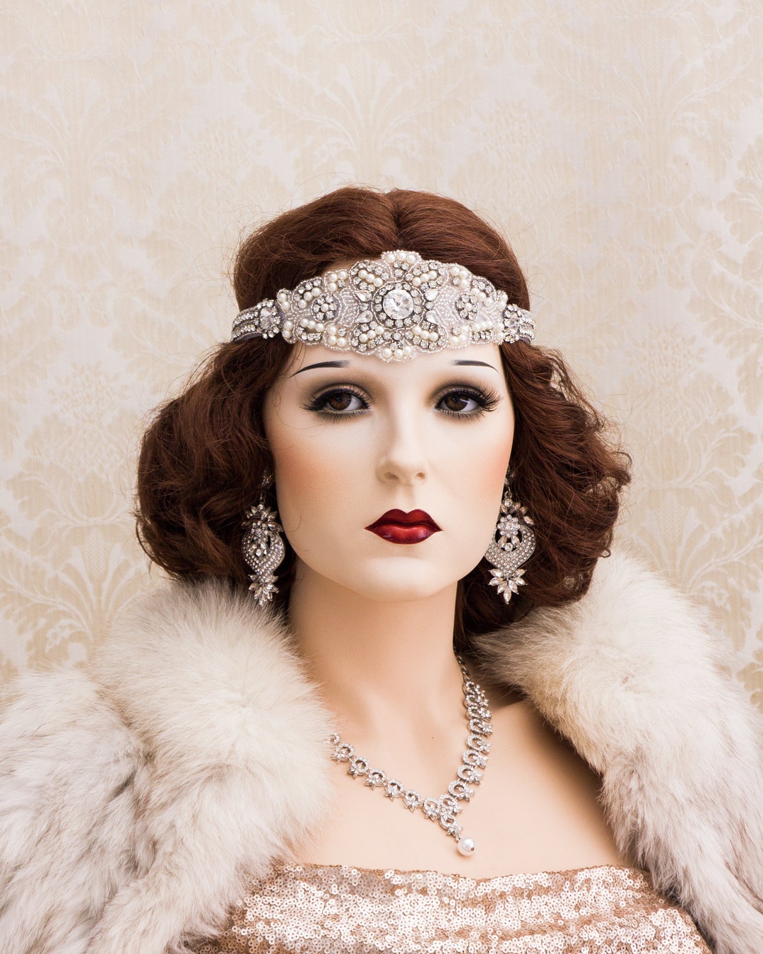 Great Gatsby Inspired Headband, Art Deco Headpiece, Art Deco Hair
