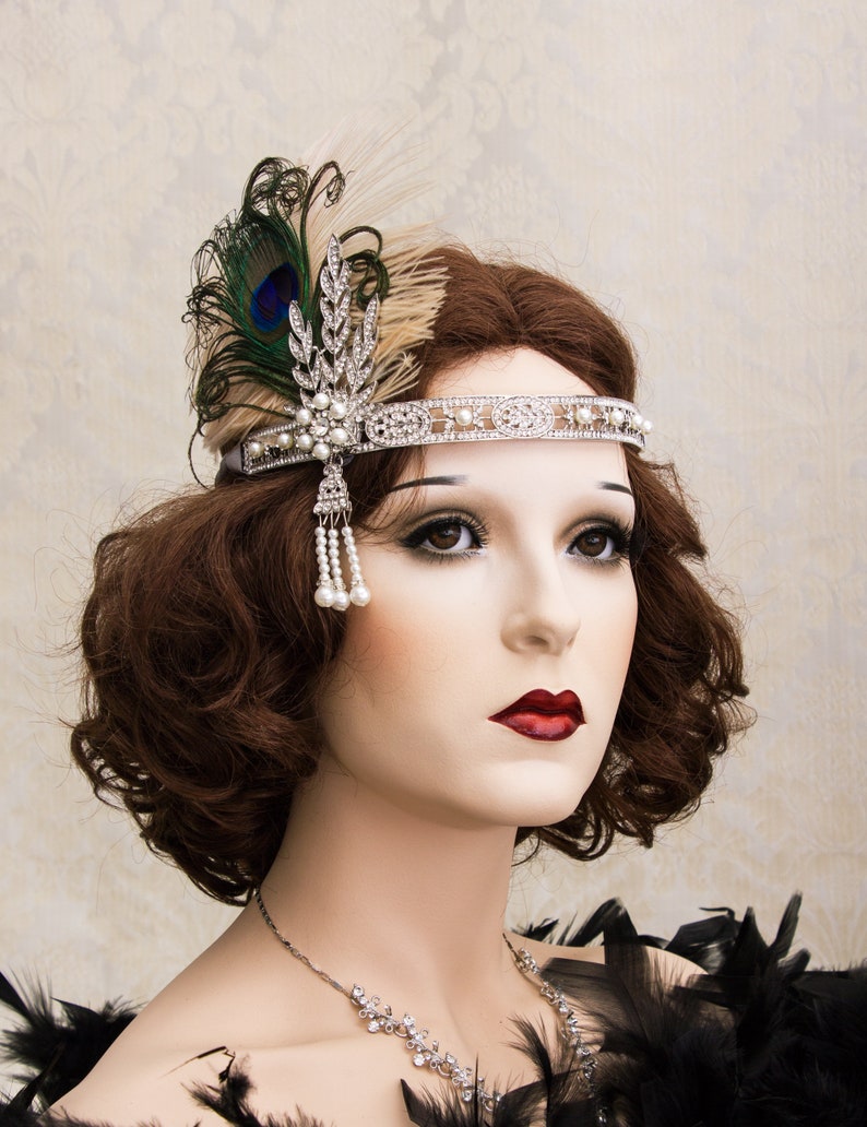 Retro 1920s Headpiece Wedding Bridal Headband Great Gatsby Art | Etsy