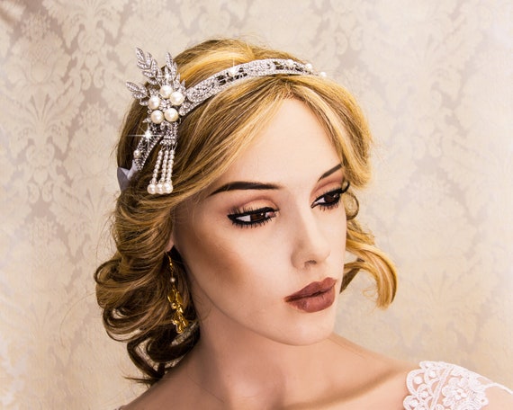 Retro 1920s Headpiece Wedding Bridal Headband Great Gatsby Art Etsy