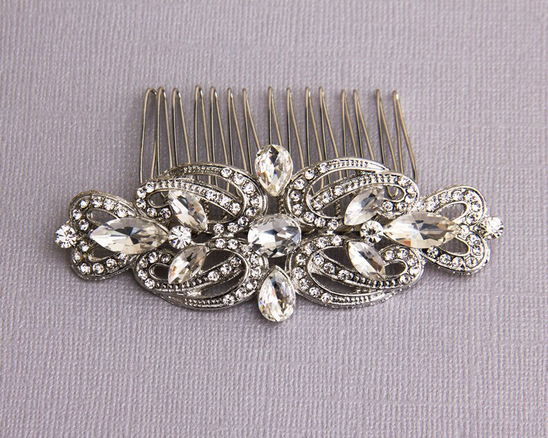 Bridal Hair Comb Silver Wedding Hair Comb Bridal Hair Piece Wedding Hair Accessories Crystal Hair Comb Bridal Headpiece