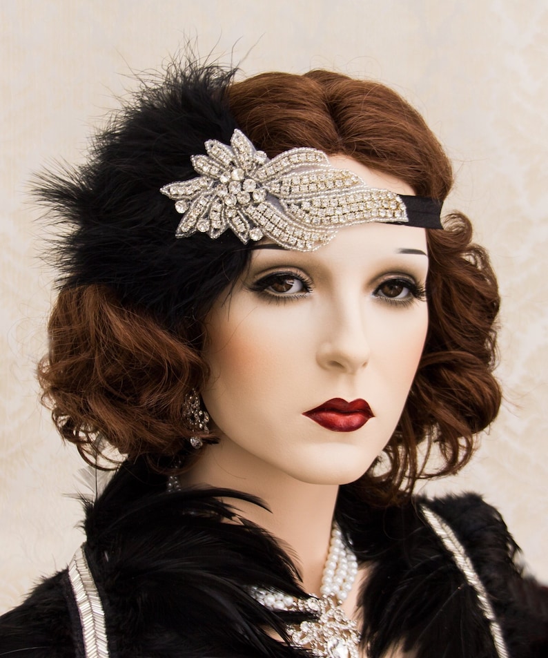 Rhinestone 1920s Roaring Flapper Headbands Great Gatsby | Etsy