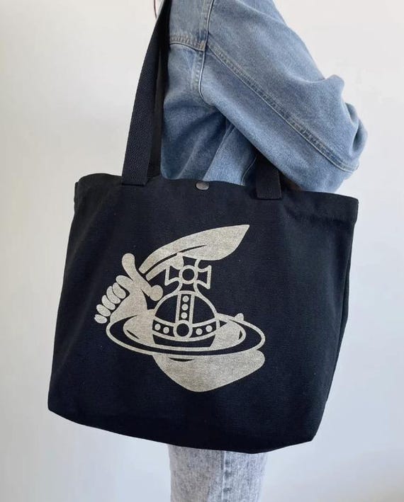 Vintage Vivienne W Estwood Canvas Cotton Tote Bag Rare Finds