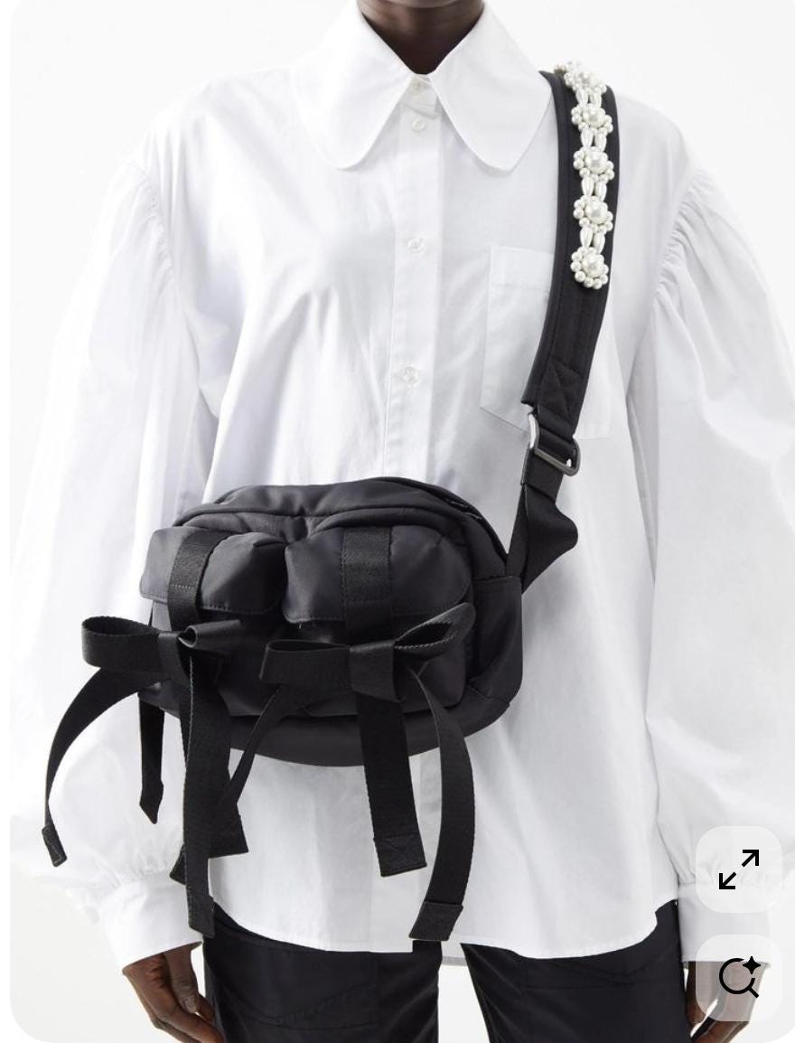 Bow and Faux Pearl-embellished Shell Belt Bag Crossbody Bag Simone