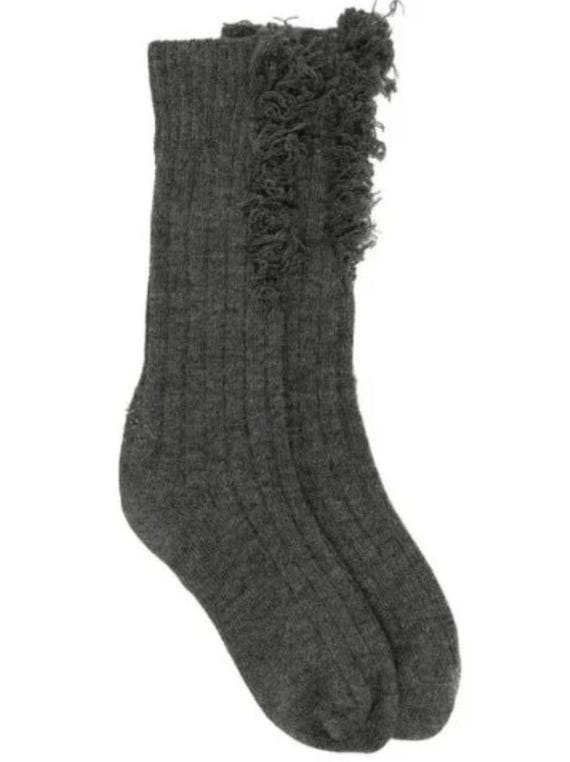 Vintage MM6 Maison Margiela Paris Distressed Rib Socks Calf