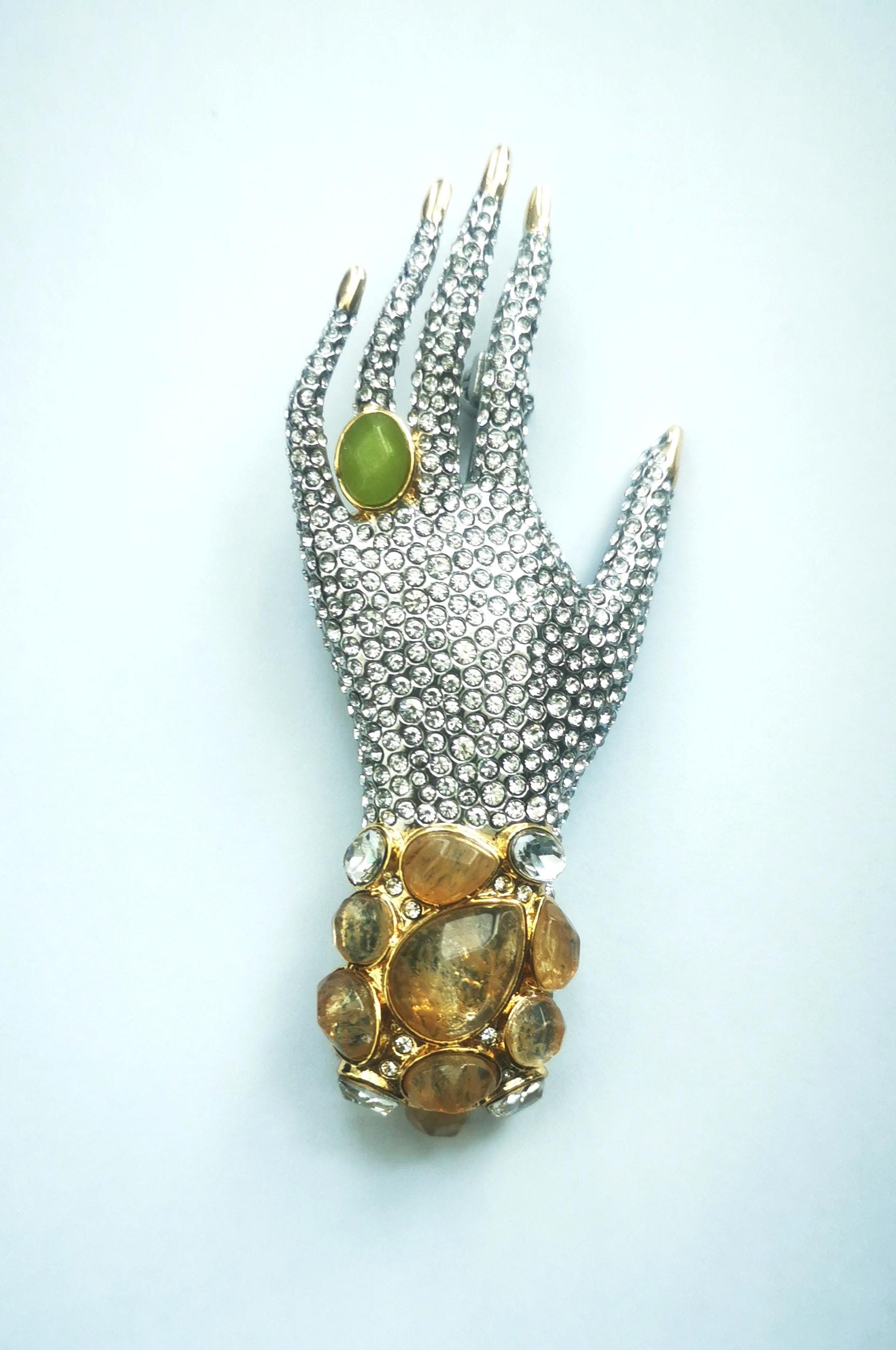 Broche Alexis BITTAR - Caniche Royal En Lucite Et Cristal, Plaqué Or Jaune - Neuf Avec étiquettes