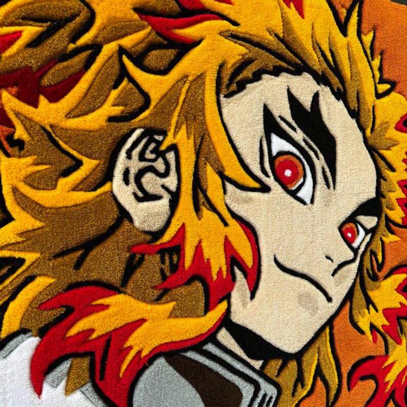 Demon Slayer Rengoku Rug Demon Slayer Kyojuro Rengoku. Anime Rug. Custom Rug. Anime Character ...