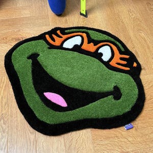 Anime Rug, Kawaii Tufted Carpet, Handmade Japanese Anime Rug, Cartoon Comic Area Rug, Unique Funny Accent Rug, Gaming Room Decor, Ninja Gift