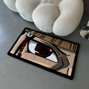 Anime Tufted Rug, Japanese Style Carpet, Handmade Gothic Dark Fantasy Rug, Otaku Anime Decor, Unique Area Rug, Gaming Room Floor Gift