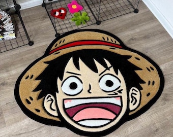Funny Rug | Anime Desk Mat | Hand-Tufted Cartoon Shaggy Rug | Funky Wall Hanging | Cool Room Decor Gift