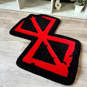 Anime Rug, Handmade Tufted Anime Carpet, Dark Fantasy Berzerk Manga Rug, Japanese Otaku Area Rug, Gothic Rug Carpet, Gaming Room Decor