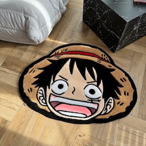 Anime Rug, Japanese Style Tufted Carpet, Handmade Gothic Area Rug, Dark Fantasy Otaku, Unique Japanese Anime Rug, Gaming Room Floor Mat