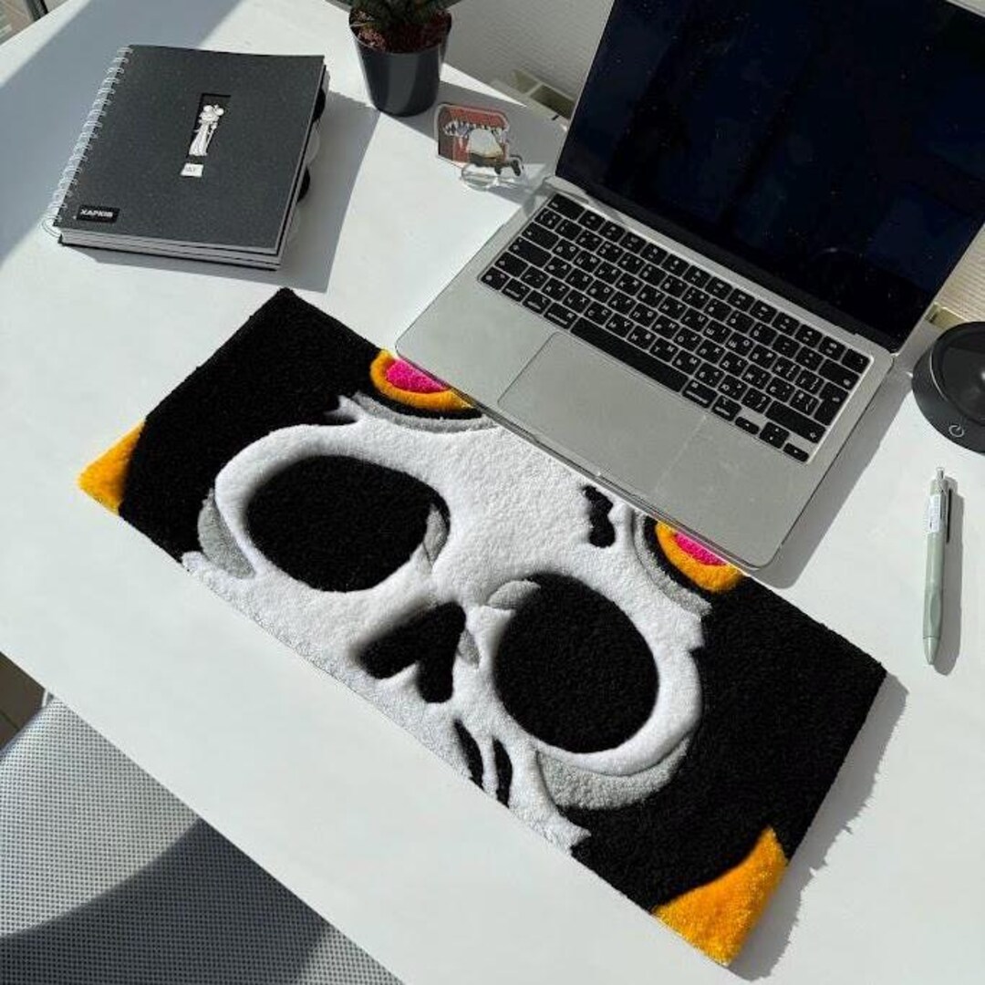 Mouse Pad Tuft Rug Skull Tufted Keyboard Rug, Custom Anime Desk Mat, Handmade Gamer Mouse ...
