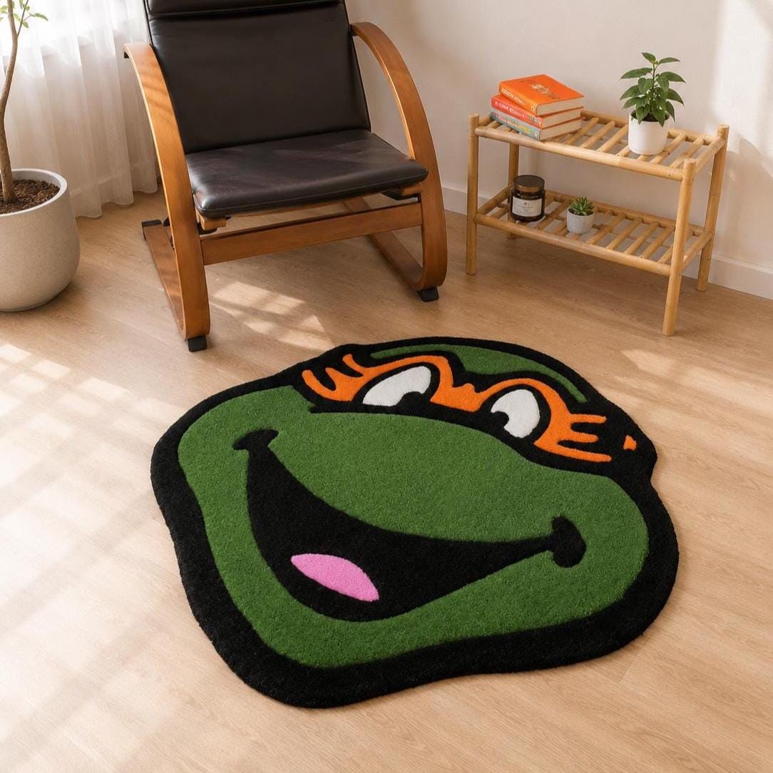 90s Cartoon Character Rug – Hand Tufted Acrylic Rug, Funny Nostalgia ...