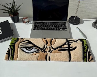 Anime Keyboard Rug, Handmade Gaming Rug, Custom Desk Mat or Mouse Pad, Cool Anime Room Decor Gift, Desk Decor