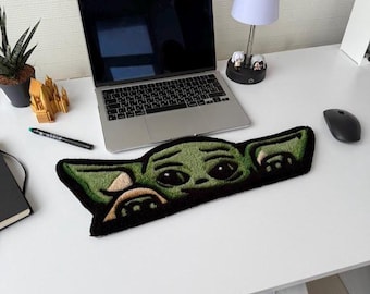 90s Cartoon Keyboard Rug – Hand Tufted Wrist Rest, Cute Funky Desk Rug, Custom Tufted Keyboard Accessory