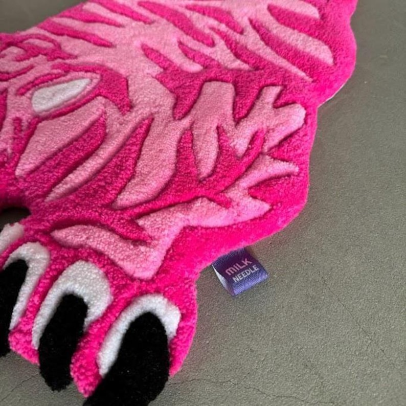 Hand tufted tiger rug, custom animal rug, unique statement rug, modern home decor, colorful big cat floor rug