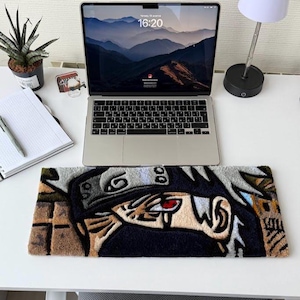 Getuft toetsenbordtapijt – handgemaakte gaming-bureaumat, anime-computertapijt, uniek kawaii-bureaubladdecor, perfect cadeau voor gamers