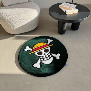 Anime Rug, Custom OnePiece Tufted Rug, Cool Manga Rug, Otaku Anime Carpet, Pirate Art Area Rug, Halloween Rug, Popular Decorative Rug