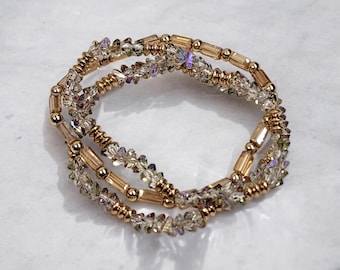 Aurora Crystal Bracelet Set - Aurora Borealis Bracelet, Northern Lights Bracelet - Stackable Bracelet Set for Her, Whimsical Bracelet