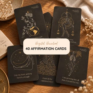 40 Celestial Affirmation Cards for Women | Self-Love, Empowerment (Digital Download)