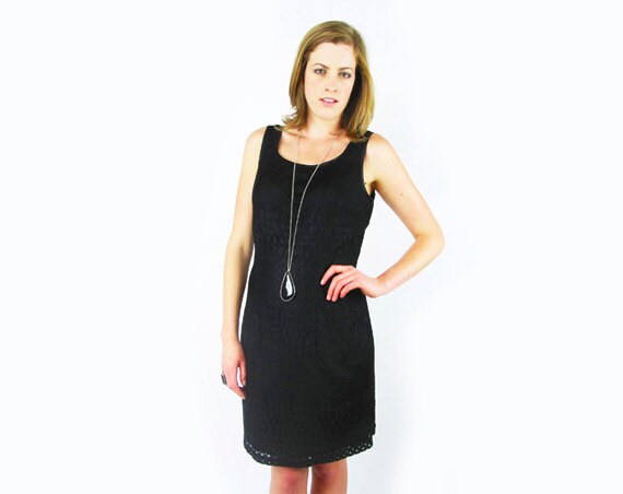 black crochet mini dress