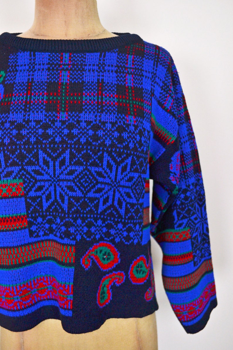 blue fair isle jumper