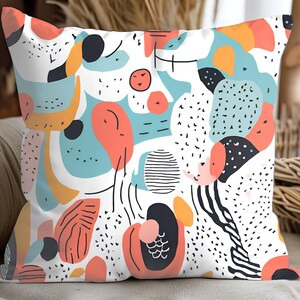 Abstract Art Pillow, Decorative Throw Cushion, Modern Home Decor, Square Accent Pillow, Unique Gift Idea